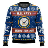 Hooktab US Navy Proud Veteran - Custom Name, Rank And Years Of Service Ugly Sweater
