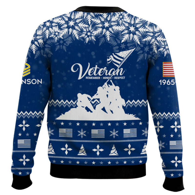 Hooktab US Navy Remember-Honor-Respect - Custom Name, Rank And Years Of Service Knitted Sweater Ugly Sweater Hooktab US Navy Remember-Honor-Respect - Custom Name, Rank And Years Of Service Knitted Sweater Ugly Sweater