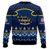 Hooktab US Navy Santa's Santa's Favorite Veteran - Custom Name And Rank Ugly Sweater