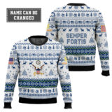 Hooktab US Navy Semper Fortis - Custom Name And Rank Ugly Sweater