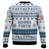 Hooktab US Navy Semper Fortis - Custom Name And Rank Ugly Sweater