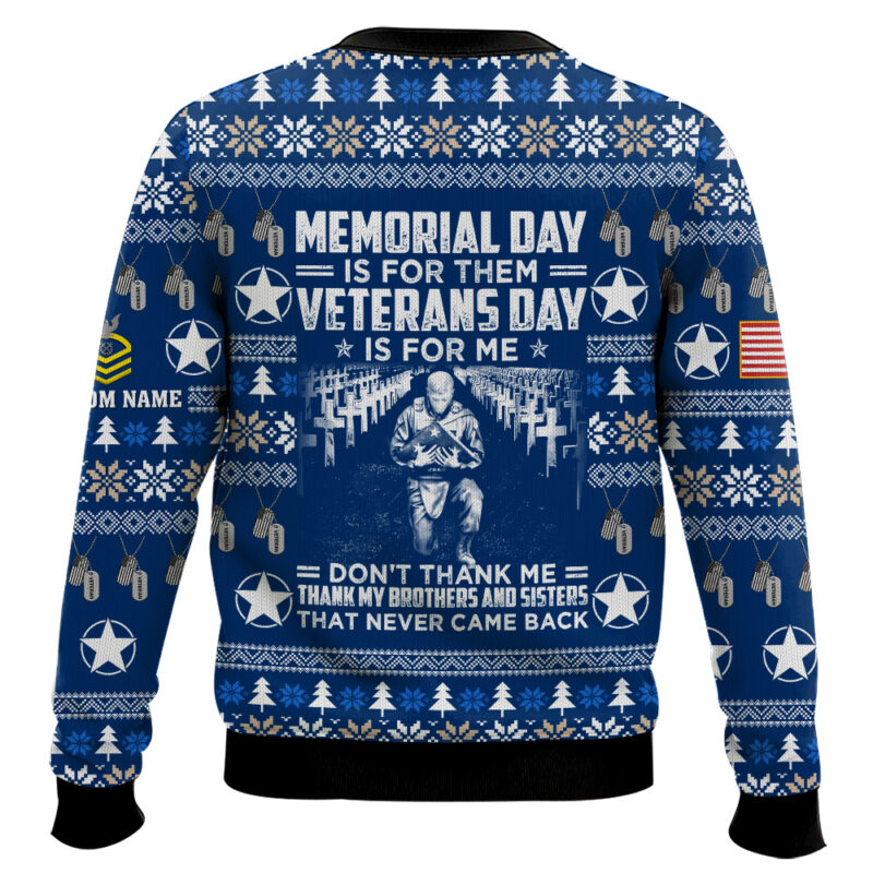 Hooktab US Navy Thank My Brothers And Sisters That Never Came Back - Custom Name And Rank Ugly Sweater Hooktab US Navy Thank My Brothers And Sisters That Never Came Back - Custom Name And Rank Ugly Sweater