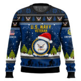 Hooktab US Navy Thank You God - Custom Name And Rank Ugly Sweater