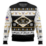 Hooktab US Navy Veterans - Custom Name, Rank And Years Of Service Ugly Sweater