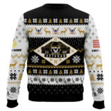 Hooktab US Navy Veterans - Custom Name, Rank And Years Of Service Ugly Sweater
