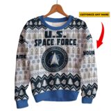Hooktab U.S. Space Force Ugly Christmas Sweater