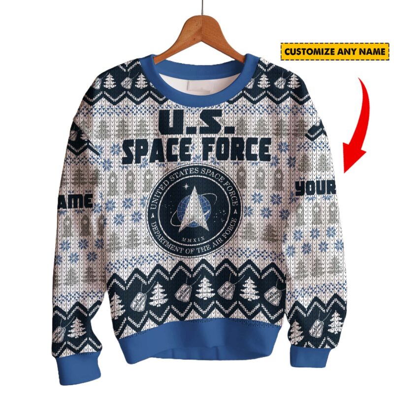 Hooktab U.S. Space Force Ugly Christmas Sweater Hooktab U.S. Space Force Ugly Christmas Sweater
