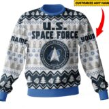 Hooktab U.S. Space Force Ugly Christmas Sweater