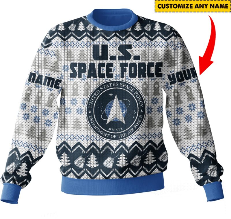 Hooktab U.S. Space Force Ugly Christmas Sweater Hooktab U.S. Space Force Ugly Christmas Sweater