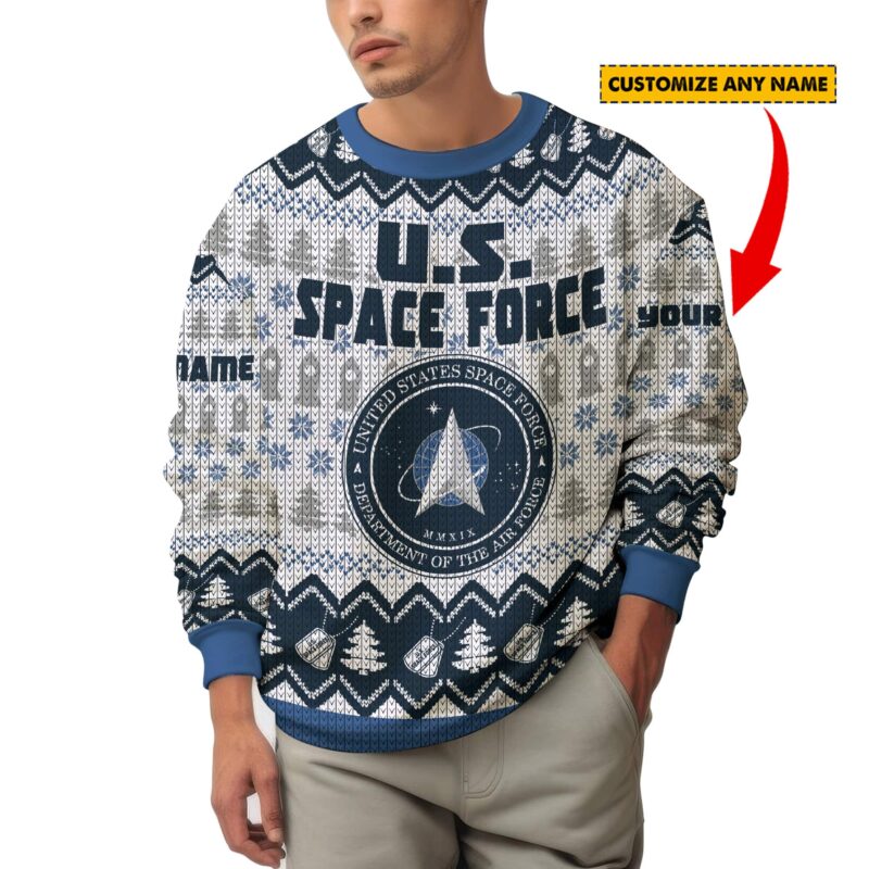 Hooktab U.S. Space Force Ugly Christmas Sweater Hooktab U.S. Space Force Ugly Christmas Sweater