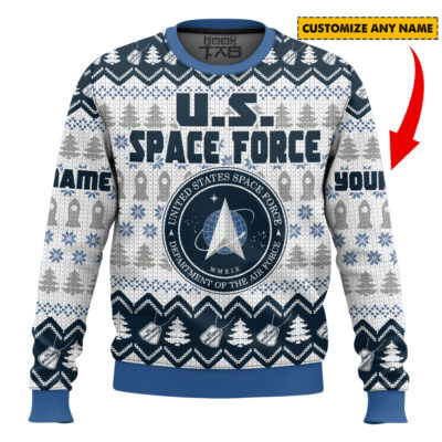 Hooktab U.S. Space Force Ugly Christmas Sweater