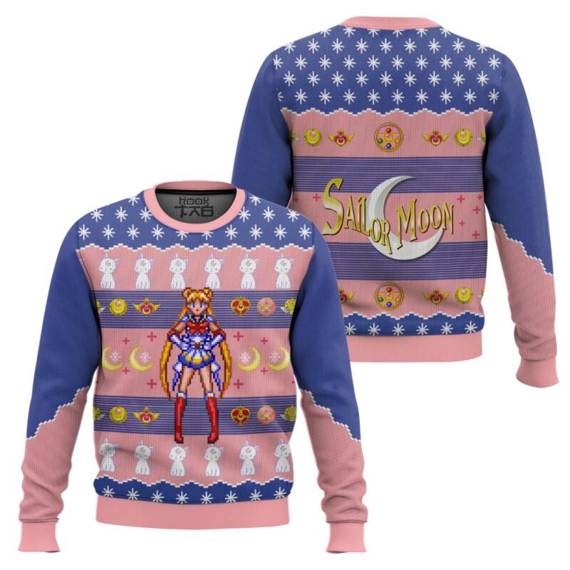 Hooktab Usagi Sailor Moon Ugly Christmas Sweater Hooktab Usagi Sailor Moon Ugly Christmas Sweater