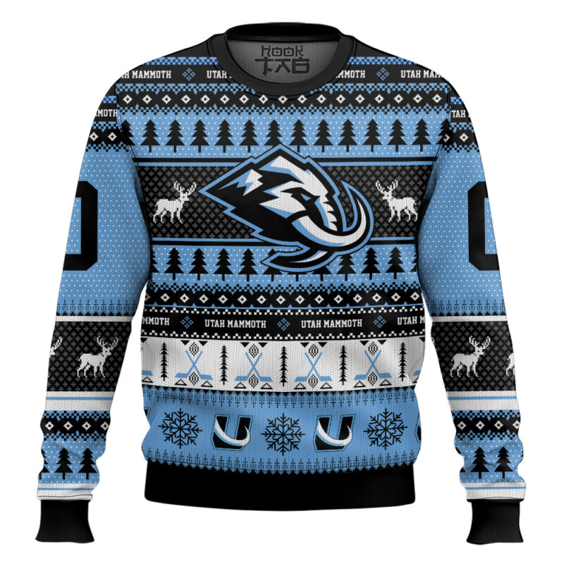 Hooktab Utah Mammoth - Custom Name And Number Ugly Sweater