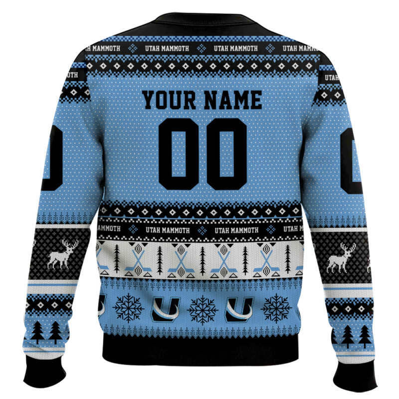 Hooktab Utah Mammoth - Custom Name And Number Ugly Sweater Hooktab Utah Mammoth - Custom Name And Number Ugly Sweater