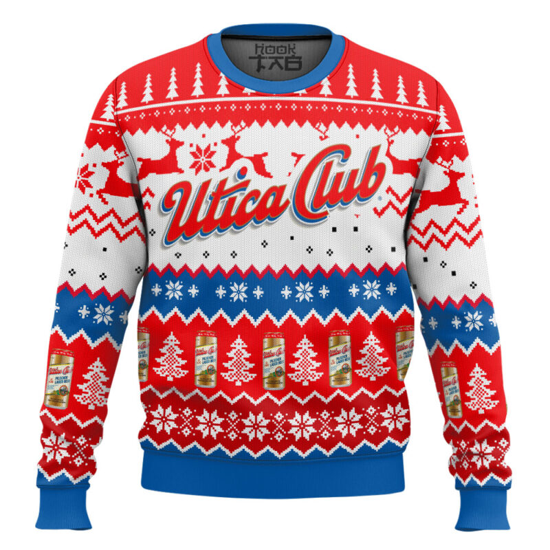 Hooktab Utica Club Ugly Christmas Sweater