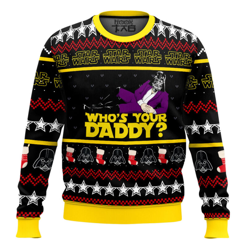 Hooktab Vader Who's Your Daddy Star Wars Ugly Christmas Sweater