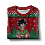 Hooktab Vegeta Christmas Elf Dragon Ball Ugly Christmas Sweater