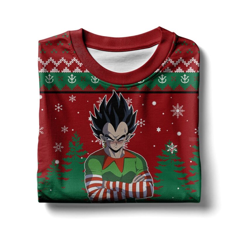 Hooktab Vegeta Christmas Elf Dragon Ball Ugly Christmas Sweater Hooktab Vegeta Christmas Elf Dragon Ball Ugly Christmas Sweater