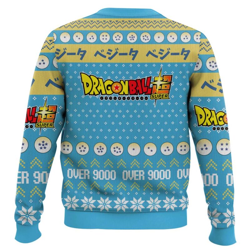 Hooktab Vegeta Over 9000 Dragon Ball Z Ugly Christmas Sweater Hooktab Vegeta Over 9000 Dragon Ball Z Ugly Christmas Sweater