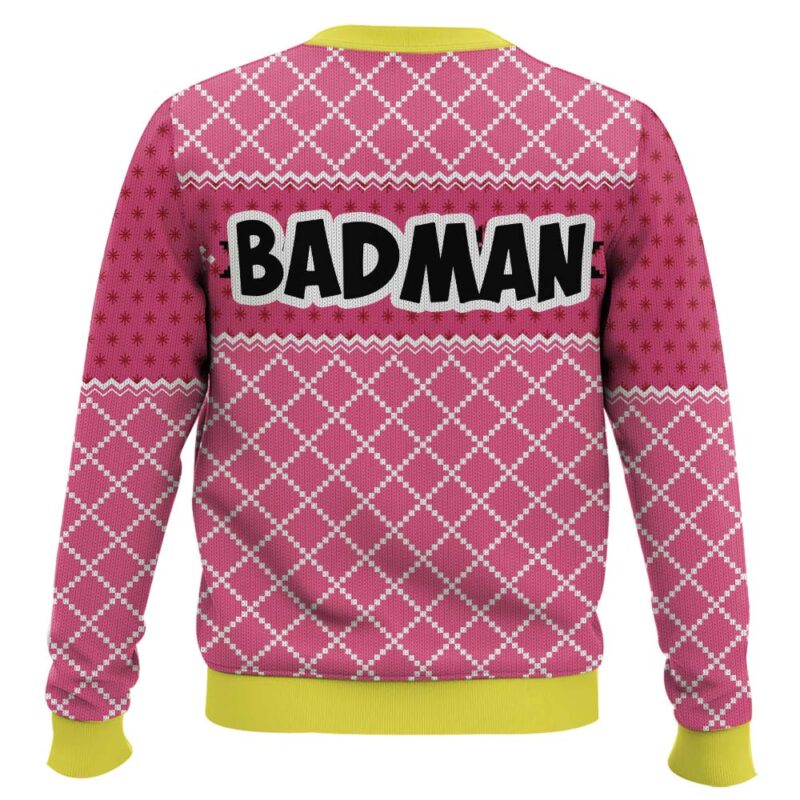 Hooktab Vegeta Pink Badman Dragon Ball Z Ugly Christmas Sweater Hooktab Vegeta Pink Badman Dragon Ball Z Ugly Christmas Sweater