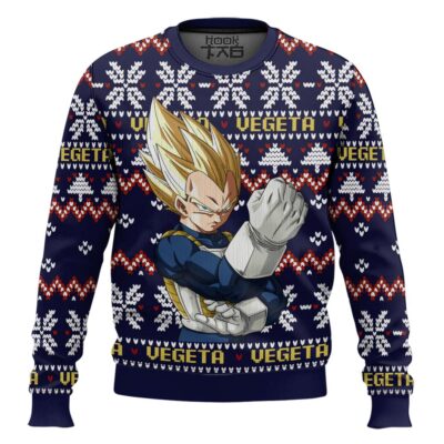 Hooktab Vegeta Super Saiyan Dragon Ball Z Ugly Christmas Sweater