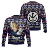 Hooktab Vegeta Super Saiyan Dragon Ball Z Ugly Christmas Sweater