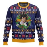 Hooktab Vegeta Tis Over 9000 Dragon Ball Ugly Christmas Sweater