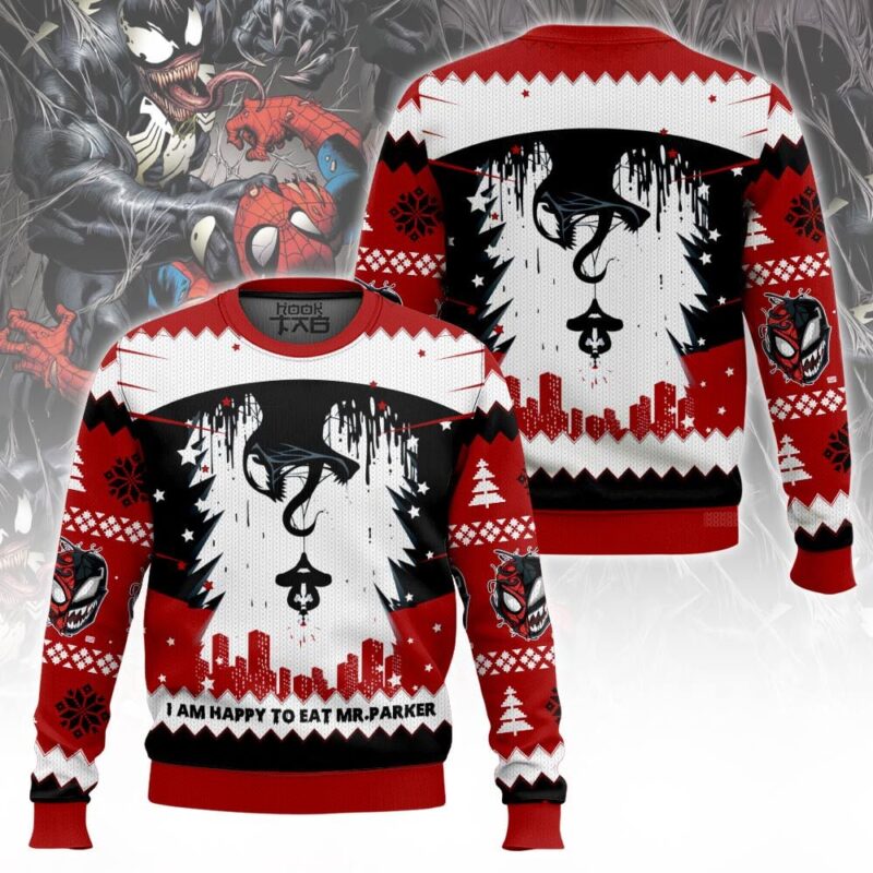 Hooktab Venom X Spiderman Last Dance Ugly Christmas Sweater Hooktab Venom X Spiderman Last Dance Ugly Christmas Sweater