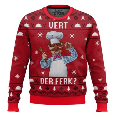 Hooktab Vert Der Ferk The Swedish Chef The Muppet Show Ugly Christmas Sweater