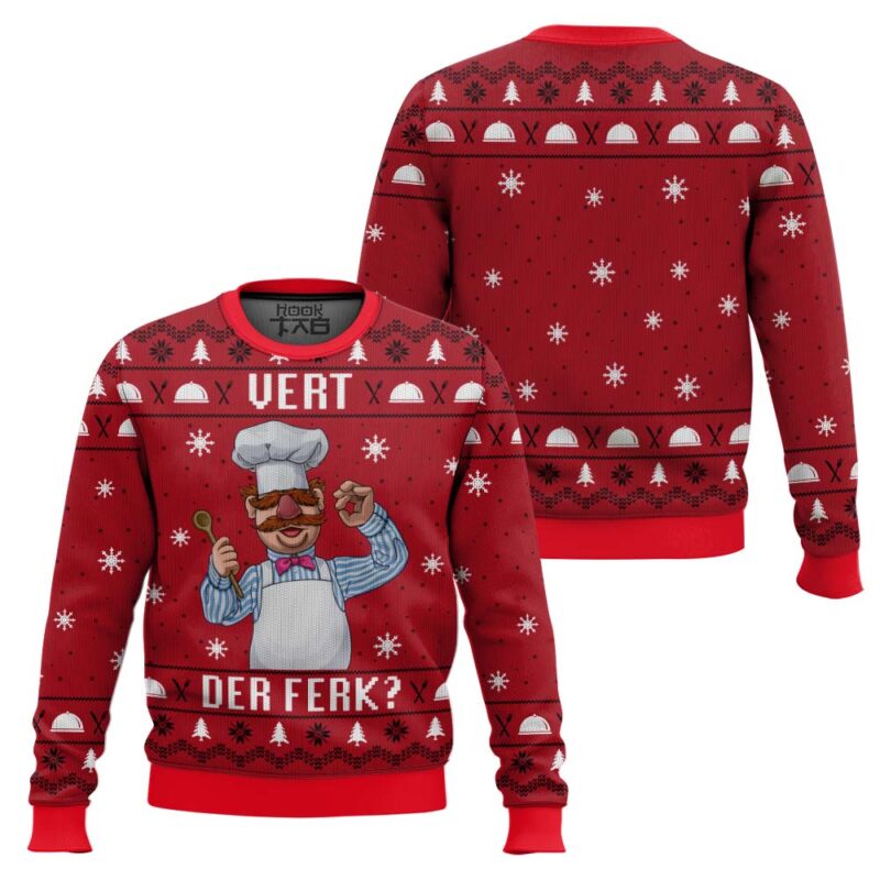 Hooktab Vert Der Ferk The Swedish Chef The Muppet Show Ugly Christmas Sweater Hooktab Vert Der Ferk The Swedish Chef The Muppet Show Ugly Christmas Sweater