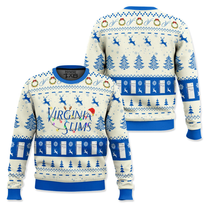 Hooktab Virginia Slims Ugly Christmas Sweater Hooktab Virginia Slims Ugly Christmas Sweater