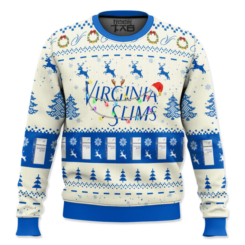 Hooktab Virginia Slims Ugly Christmas Sweater
