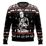 Hooktab Vito Corleone The Godfather Ugly Christmas Sweater