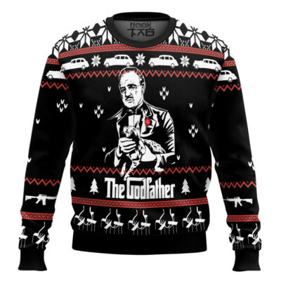 Hooktab Vito Corleone The Godfather Ugly Christmas Sweater