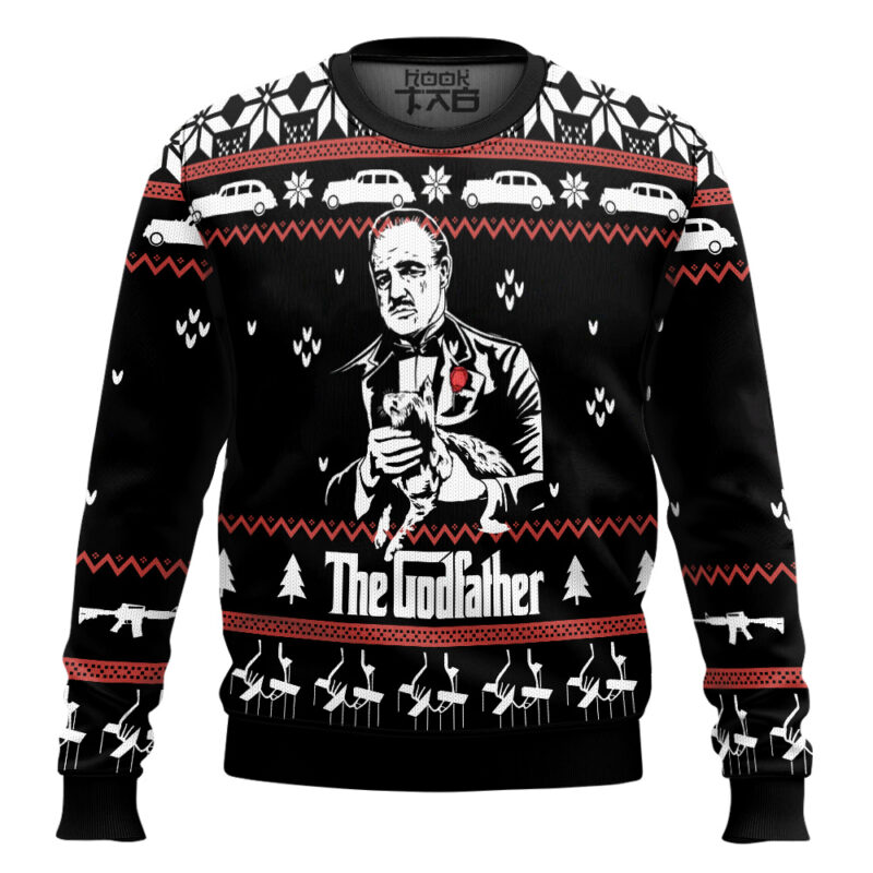 Hooktab Vito Corleone The Godfather Ugly Christmas Sweater