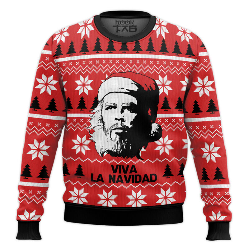 Hooktab Viva La Navidad Che Guevara Ugly Christmas Sweater