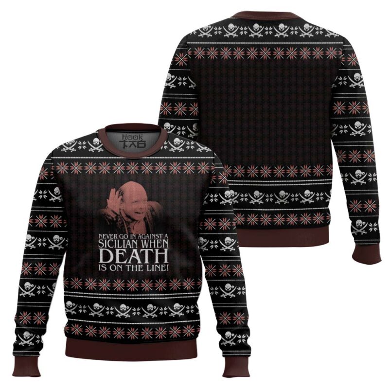 Hooktab Vizzini The Princess Bride Ugly Christmas Sweater Hooktab Vizzini The Princess Bride Ugly Christmas Sweater