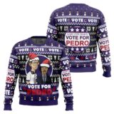 Hooktab Vote For Pedro Napoleon Dynamite Ugly Christmas Sweater