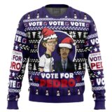 Hooktab Vote For Pedro Napoleon Dynamite Ugly Christmas Sweater