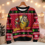 Hooktab Wade And Logan Deadpool & Wolverine Ugly Christmas Sweater