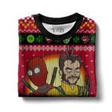 Hooktab Wade And Logan Deadpool & Wolverine Ugly Christmas Sweater