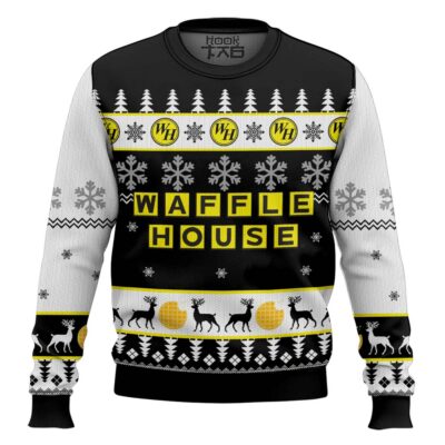 Hooktab Waffle House Ugly Christmas Sweater