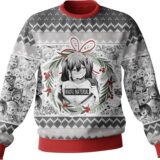 Hooktab Waifu Material Ahegao Ugly Christmas Sweater
