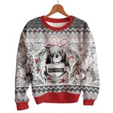 Hooktab Waifu Material Ahegao Ugly Christmas Sweater