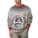 Hooktab Waifu Material Ahegao Ugly Christmas Sweater