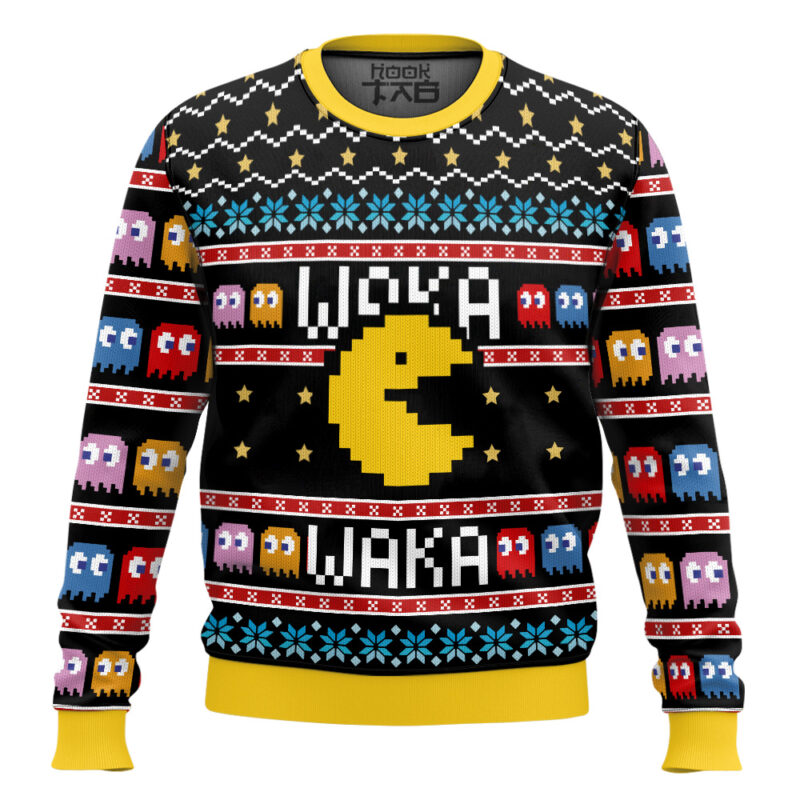 Hooktab Waka Waka Pac Man Ugly Christmas Sweater