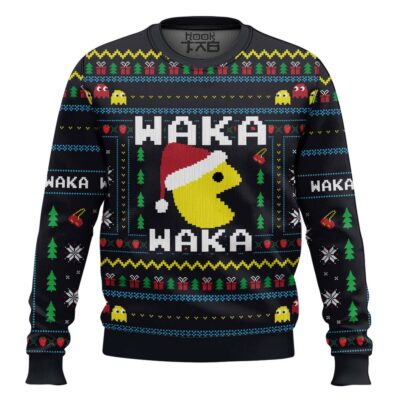 Hooktab Waka Waka Xmas Pac Man Ugly Christmas Sweater