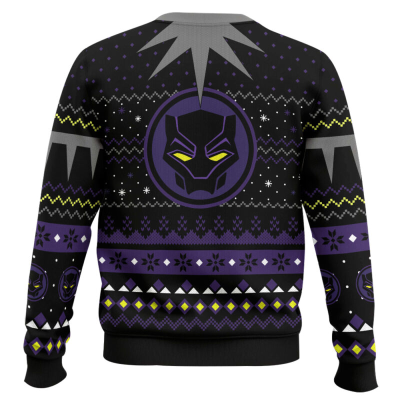 Hooktab Wakanda Black Panther Ugly Christmas Sweater Hooktab Wakanda Black Panther Ugly Christmas Sweater