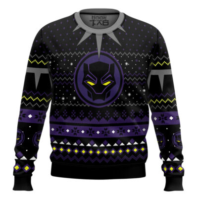 Hooktab Wakanda Black Panther Ugly Christmas Sweater