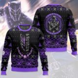Hooktab Wakanda Forever! Black Panther Ugly Christmas Sweater